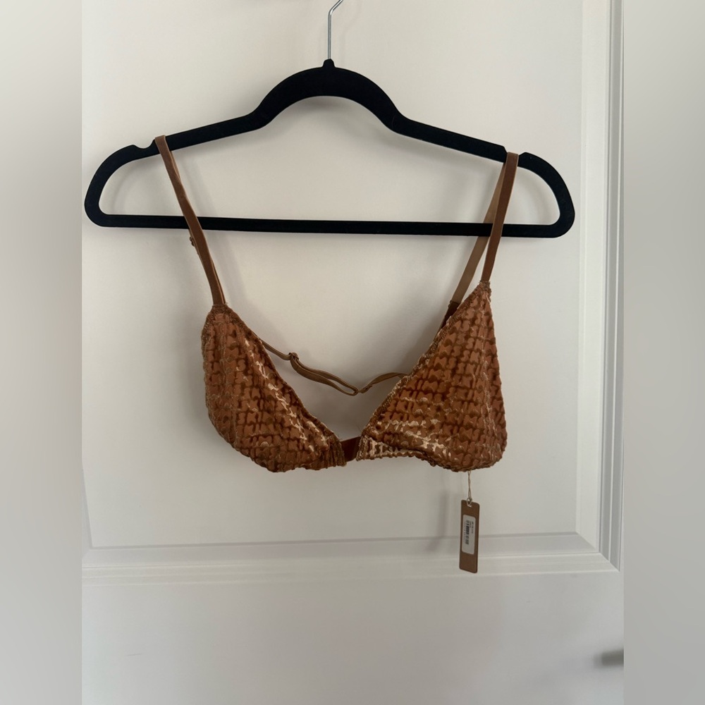 SKIMS Velvet Burnout Logo Triangle Bralette - Picture 3 of 6